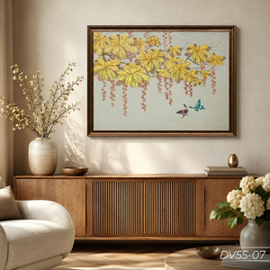 Factory Direct Gold Foil Flower Wall Art Premium Home Decorative <b>Painting</b> Vietnam OEM ODM Service DV55-07 - Product Image 4
