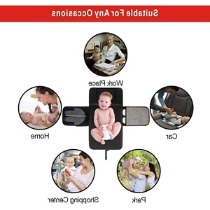 Huyo Waterproof <b>Foldable</b> & Multifunction Baby Travel Diaper <b>Changing</b> Pad Portable Diaper <b>Changing</b> <b>Mat</b> Kids' Storage Organizer - Product Image 2