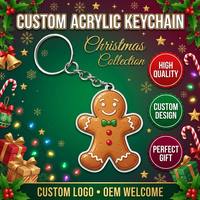Porte-clés en acrylique personnalisés pour Noël : Père Noël, Bonhomme de neige, Renne, Sapin – Cadeaux de fêtes, Petits cadeaux, Faveurs de fête, Vente en gros