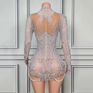 Novance Y4351 Produttori di Abiti Personalizzati, Vestito <span class=keywords><strong>Sexy</strong></span> da Club per <span class=keywords><strong>Donna</strong></span> 2025, <span class=keywords><strong>Abbigliamento</strong></span> Boutique di Lusso con Cristalli, Alta Qualità - Product Image 6