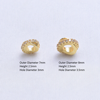 Lot de 20 perles entretoises irrégulières en laiton plaqué or 18 carats avec micro-pavé de zircon cubique pour la fabrication de bracelets et colliers DIY