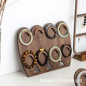 Présentoir à bijoux en bois, support de bureau marron café pour bracelets, colliers, accessoires de photographie - Product Image 3