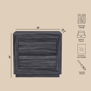 Comodino Grigio Antracite in Legno, Arredamento Moderno Minimalista per Camera da Letto - Product Image 5