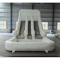 Toboggan de videur sec et humide commercial extérieur pour enfants, trampoline gonflable gonflable à double ligne, toboggan aquatique pour la location de fêtes