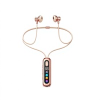 Nouveau style d'écouteurs à pince de col avec égalisation de réverbération karaoké, réduction du bruit et écran LED couleur numérique pour