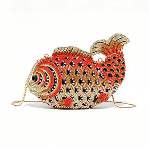 Cute Goldfish Shaped Crystal Evening <strong>Bag</strong> Handmade Unique Women's <strong>Clutch</strong> Handbag <strong>for</strong> <strong>Wedding</strong> Party Wholesale - Product Image 3