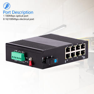 Commutateur Ethernet de qualité industrielle de 100 mètres 1 optique 8 ports électriques <span class=keywords><strong>Console</strong></span> RJ45 Émetteur-récepteur à fibre optique en stock PC à 5 ports - Product Image 1