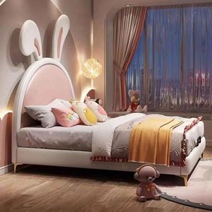 Modern Minimalist Princess Wood Cotton-Upholstered Comfortable Daybed Full Size <b>for</b> Teen Girls Student Master Bedroom WL Brand - Product Image 2