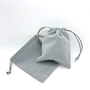 Großhandel Schmuck-Samtbeutel mit Kordelzug für Geschenke Einfacher Grauer Kordelzugbeutel Staubschutzbeutel Schmuck-Aufbewahrungsbeutel - Product Image 3