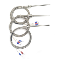 100mm 150mm 200mm 300mm 3 fils RTD PT100 capteur de température filetage M8 câble 2M sonde thermocouple