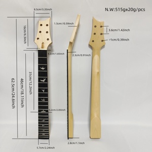 Manche de guitare électrique HIVE en érable naturel et palissandre avec marqueurs de position Swallow, 6 cordes, 22 frettes, type LP - Product Image 2