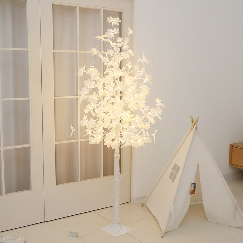 6 ft Artificial Maple Tree Black Planter for Home Decor Fade Proof ...