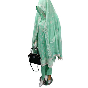 Traje Tradicional Pakistaní Elegante Annisa, Reversible, Largo hasta el Suelo, para Mujer, Venta al Por Mayor, 3 Piezas, Completamente Cosido, Listo para Usar, ODM - Product Image 2