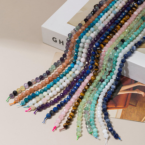 ลูกปัดหินโรสควอตซ์ทรงกลมเหลี่ยมเพชรพลอยขนาด 8 มม. คุณภาพดี หรูหรา สำหรับทำเครื่องประดับและสร้อยข้อมือ - Product Image 4