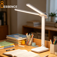 Lámpara de Escritorio LED, Luz de Lectura para el Cuidado de los Ojos, Control Táctil, Regulable, 3 Temperaturas de Color Ajustables, Soporte para Teléfono, Lámpara de Estudio