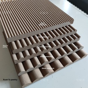 Panneau à vagues personnalisé en bois massif Emboîtement étanche à l'humidité moderne <span class=keywords><strong>Image</strong></span> décorative gaufrée Panneaux muraux cannelés incurvés pour hôtel - Product Image 3