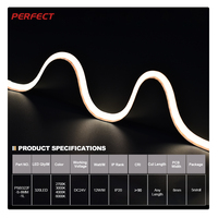 Bande LED SOB à économie d'énergie PARFAITE, 320 LED/m, DC24V, 135LM/W, découpe libre, haute luminosité, CRI≥90, pour la décoration intérieure, la maison, le bureau