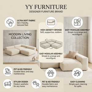Tembel Konfor Koltuğu Oturma Odası Kanepeleri Modern Sıkıştırılmış Kanepe Esnek Birleştirme Modüler Kanepe - Product Image 6