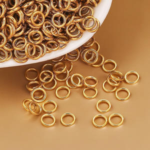 All'ingrosso alla rinfusa 4-8mm anello cerchio in acciaio inox 18K placcato oro fai da te accessori personalizzati gioielli creazioni - Product Image 2