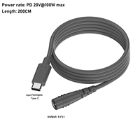 Vente en gros personnalisé 0.5/2/3/5/10 mètres PD 20V 100W USB C à DC 5521 prise femelle câble de charge de remplacement pour Starlink Mini