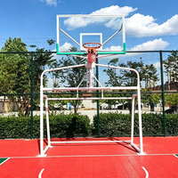 Structure de basketball et de football combinée 2-en-1 pour extérieur, cadre intégré, personnalisation disponible
