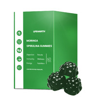 Lifeworth Algae Powder Twist Spirulina Moringa Ekstrak Label Pribadi Spirulina Gummy