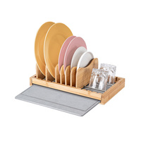 Support de rangement pour couvercles de casseroles en bambou, avec pierre de séchage instantané, pour comptoir de cuisine, organisateur de casseroles et poêles, égouttoir à casseroles, support de rangement