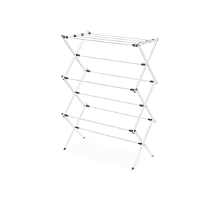 Porte-vêtements pliable et extensible sur pied en métal à trois niveaux pour serviettes et vêtements, personnalisable, vente en gros - Product Image 1