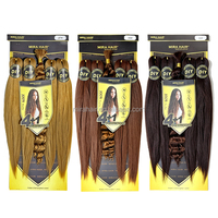 BELEZA BUG 4+1 Cheveux synthétiques pré-étirés pour tresses bohèmes 38 pouces 200g + BOHO 18 pouces 100g Cheveux en vrac Afro Yaki divisés Extension de cheveux synthétiques