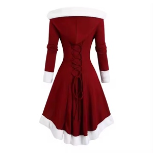 Vestido de Navidad Bohemio Vintage Ecológico para Mujer, 100% Lino, Manga Larga, Maxi, con Capucha, Cordones, Corte Irregular en A, Lavable - Product Image 3