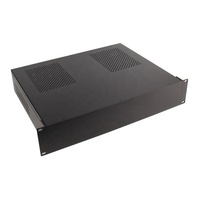 Boîtier de contrôle en aluminium 2U 19 pouces pour montage en rack, noir anodisé, norme EIA, alimentation, baies de disques durs, matrice vidéo 350 IP54
