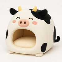 Animal en peluche personnalisé chien chat lit confortable pour animal de compagnie nid de couchage animal moelleux cochon vache tigre forme dessin animé en peluche lit pour animal de compagnie