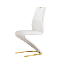 Chaises de bureau et de salle à manger modernes en métal en forme de Z de haute qualité avec revêtement en cuir pour environnements de travail décontractés, bureaux à domicile et salles à manger