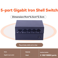 Switch Jaringan Gigabit Cepat SY 5-Port 5 RJ45 1000Mbps Fungsi POE Hub Switch Ethernet LAN Desktop