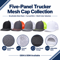 Casquette Trucker OEM ODM à Cinq Panneaux en Maille Respirante avec Visière Courbée Réglable pour Sports de Plein Air et Streetwear – Vente en Gros