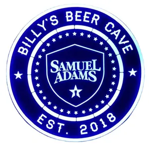 Home Bar Pub Personalized Round Custom Multicolor Beer Led Bar Neon Light Signs