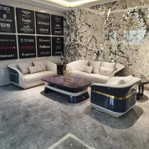 High Quality Luxury European Style Genuine Leather Sofa Set Modern For Living Room Lobby Hotel Villa Apartment Hall Use