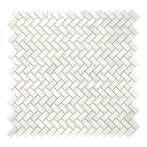 กระเบื้องโมเสคหินธรรมชาติลายก้างปลาสีงาช้าง ขนาด 12x12 นิ้ว สำหรับตกแต่งผนังและพื้น - Product Image 2