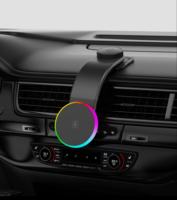Nouveau Chargeur de Voiture Sans Fil Magnétique Multifonctionnel 15W à Charge Rapide en Alliage d'Aluminium pour Tableau de Bord, Réglable, avec Lumière RGB pour Téléphone (Modèle 2025)