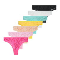 Morcoda Vente en Gros Grand String en Dentelle Prix Bas Couleur Unie Culotte Bikini Sexy Femme Taille Basse