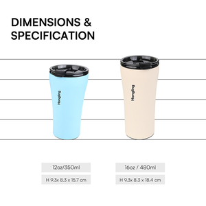 Tazas de Café de Acero Inoxidable 304 Hong Ling, 16 oz, Doble Pared Metálica, Aisladas, Térmicas, para Bebidas Calientes y Frías - Product Image 6