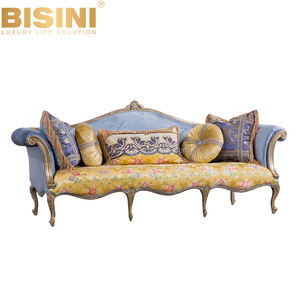 BISINI di Lusso In Legno Intagliato Reale A Tre Posti Divano Sedia, Del Fiore Del Ricamo Divano In Tessuto Set di Mobili per la Casa - Product Image 1