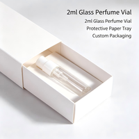 Botol Semprot Parfum Mini 2ml, Kaca Transparan, Leher Crimp, Botol Sampel Parfum Sekali Pakai, Vial Tester dengan Sprayer Hitam Putih