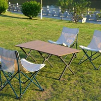 Ensemble table et chaise portable léger noir meubles de jardin réglables pour pique-niques fêtes camping-pour une utilisation en extérieur