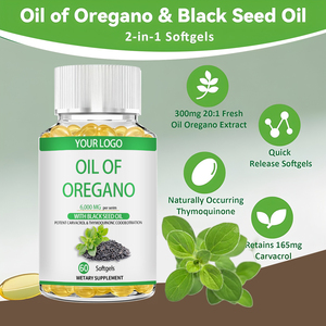 Oem/ODM nhãn hiệu riêng oi của oregano, 180 Softgel với dầu hạt đen, carvacrol & thymoquinone không biến đổi gen chất chống oxy hóa hỗ trợ miễn dịch - Product Image 2