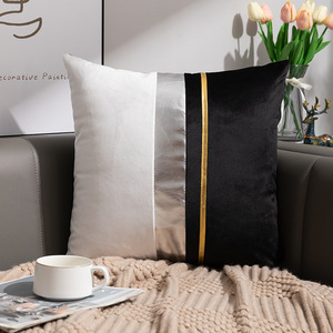 Housse de coussin de luxe de haute qualité 18x18 taie d'oreiller <span class=keywords><strong>pour</strong></span> la décoration intérieure couverture <span class=keywords><strong>en</strong></span> <span class=keywords><strong>cuir</strong></span> or blanc patchwork housse de coussin <span class=keywords><strong>canapé</strong></span> - Product Image 5