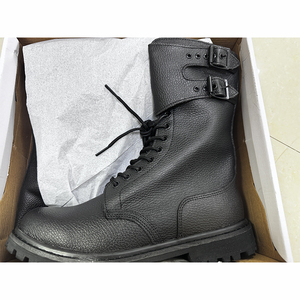 Bottes en cuir noir TSB100 pour hommes, à tige haute, à lacets, durables, pour toutes les saisons, usage décontracté - Product Image 2