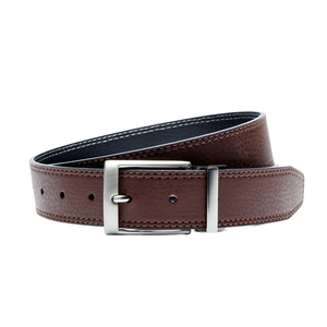 Cinturón de Cuero Genuino para Hombre, Estilo Casual de Negocios, Hebilla Plateada, Estampado, 110-130cm, Negro, 3.7cm - Product Image 1
