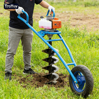 Tarière thermique portable sur chariot 99cc pour plantation de cocotiers