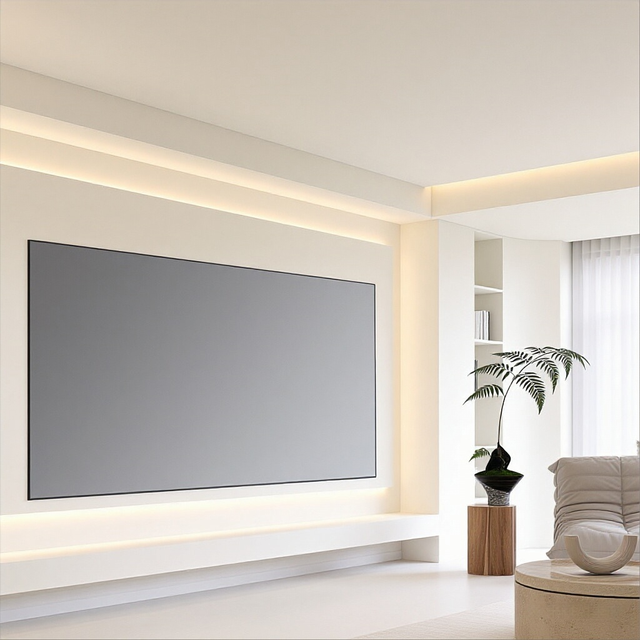180inch 16:9 Metal Fixed Frame Screen High Reflective Metallic Fabric for Home Theater Dark Room Viewing Projector Screens
